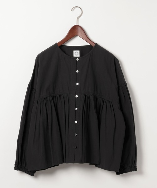 ORCIVAL（オーシバル）の「【ORCIVAL(オーシバル)】ギャザーロングスリーブブラウス（シャツ/ブラウス・レディース・ブラック/ピンク・FREE）」の2枚目の写真