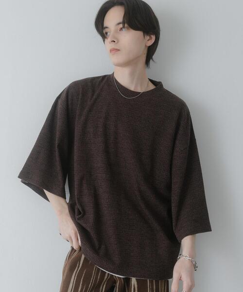 SENSE OF PLACE by URBAN RESEARCH（センスオブプレイスバイアーバンリサーチ）の「ソフトワッフルエクストラルーズTシャツ（Tシャツ/カットソー・メンズ・ベージュ/ブラウン/グレー・LARGE/MEDIUM）」の2枚目の写真