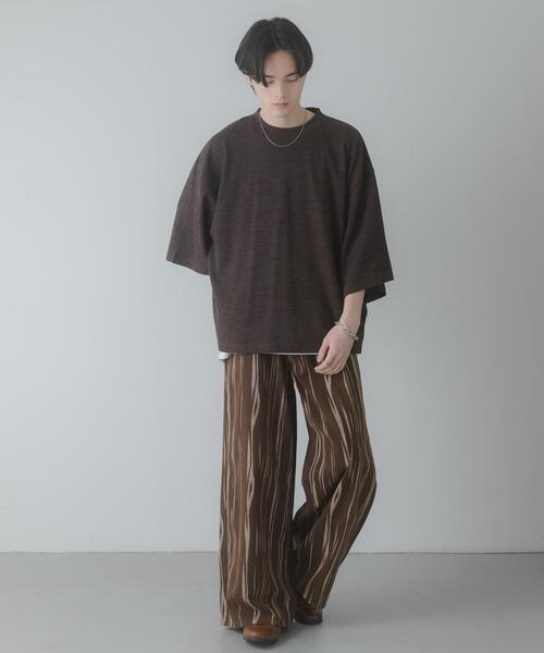 SENSE OF PLACE by URBAN RESEARCH（センスオブプレイスバイアーバンリサーチ）の「ソフトワッフルエクストラルーズTシャツ（Tシャツ/カットソー・メンズ・ベージュ/ブラウン/グレー・LARGE/MEDIUM）」の5枚目の写真