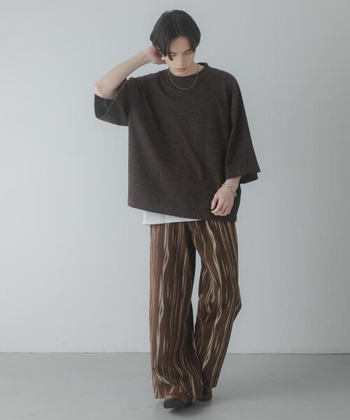 SENSE OF PLACE by URBAN RESEARCH（センスオブプレイスバイアーバンリサーチ）の「ソフトワッフルエクストラルーズTシャツ（Tシャツ/カットソー・メンズ・ベージュ/ブラウン/グレー・LARGE/MEDIUM）」の6枚目の写真