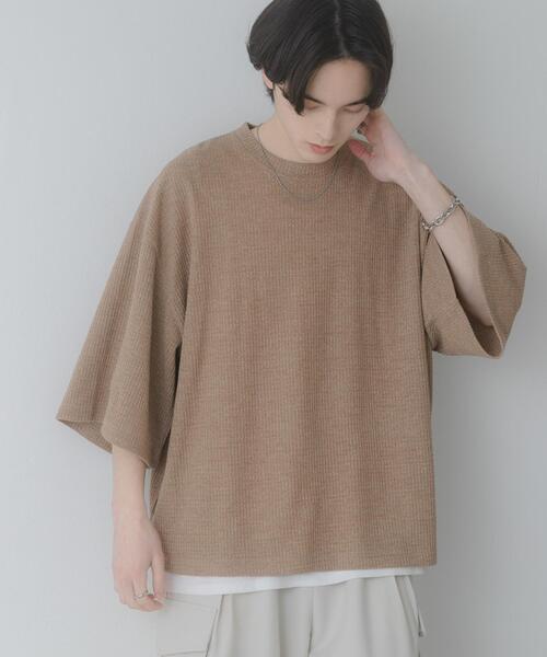 SENSE OF PLACE by URBAN RESEARCH（センスオブプレイスバイアーバンリサーチ）の「ソフトワッフルエクストラルーズTシャツ（Tシャツ/カットソー・メンズ・ベージュ/ブラウン/グレー・LARGE/MEDIUM）」の12枚目の写真