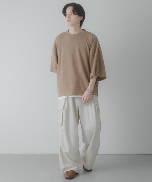 SENSE OF PLACE by URBAN RESEARCH（センスオブプレイスバイアーバンリサーチ）の「ソフトワッフルエクストラルーズTシャツ（Tシャツ/カットソー・メンズ・ベージュ/ブラウン/グレー・LARGE/MEDIUM）」の18枚目の写真