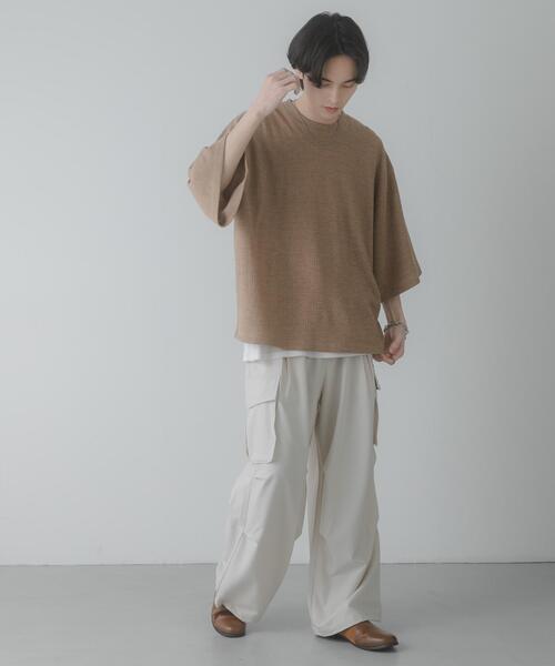 SENSE OF PLACE by URBAN RESEARCH（センスオブプレイスバイアーバンリサーチ）の「ソフトワッフルエクストラルーズTシャツ（Tシャツ/カットソー・メンズ・ベージュ/ブラウン/グレー・LARGE/MEDIUM）」の19枚目の写真