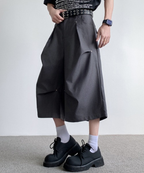 link lot（リンクロット）の「【バックゴム】リベットデザインクロップド変形スラックス（スラックス・メンズ・グレー/ブラック・L/M）」の7枚目の写真