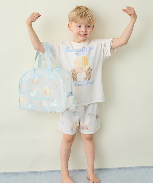 gelato pique（ジェラートピケ）の「【KIDS】アイスクリームベア柄PVCプールバッグ（トートバッグ・キッズ・ミント/ピンク・F）」の6枚目の写真