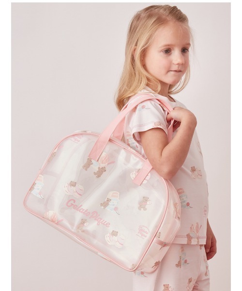 gelato pique（ジェラートピケ）の「【KIDS】アイスクリームベア柄PVCプールバッグ（トートバッグ・キッズ・ミント/ピンク・F）」の4枚目の写真