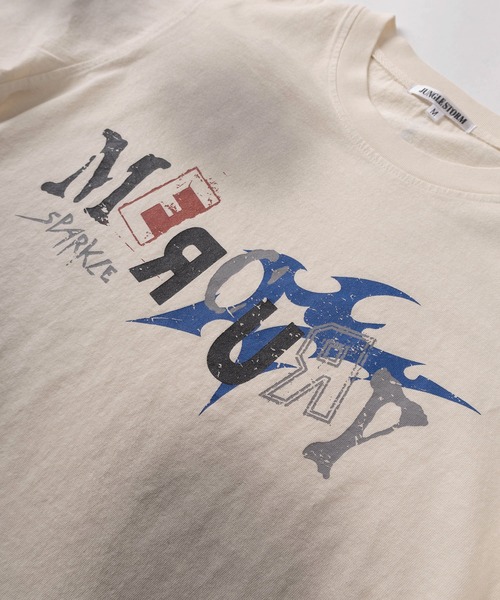 SlashDate(スラッシュデイト)の「【82】ピグメント加工 カモフラ柄 ロゴプリント ショート丈 クルーネックTシャツ/ユニセックス/レディース/メンズ(Tシャツ/カットソー・メンズ・ブラック/アイボリー/カーキ・M/L)」の9枚目の写真