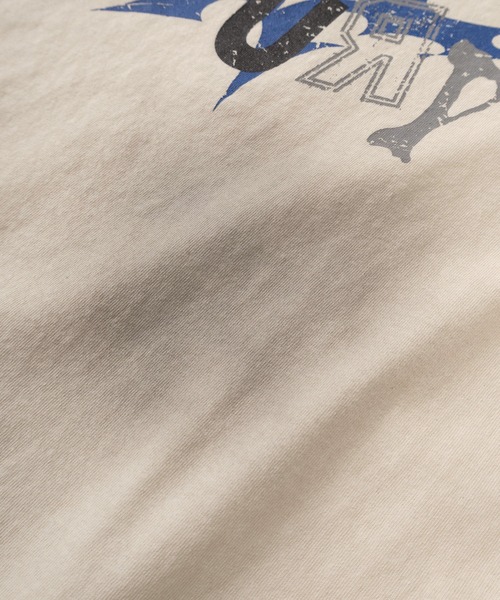 SlashDate(スラッシュデイト)の「【82】ピグメント加工 カモフラ柄 ロゴプリント ショート丈 クルーネックTシャツ/ユニセックス/レディース/メンズ(Tシャツ/カットソー・メンズ・ブラック/アイボリー/カーキ・M/L)」の8枚目の写真