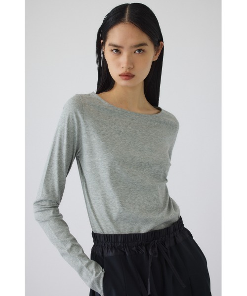 RIM.ARK(リムアーク)の「Soft touch comfy tops ソフトタッチコンフィトップス(Tシャツ/カットソー・レディース・ブラック/ダークブルー/ライトイエロー/杢グレー・FREE)」の1枚目の写真