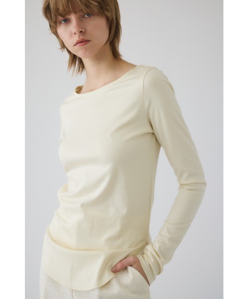 RIM.ARK(リムアーク)の「Soft touch comfy tops ソフトタッチコンフィトップス(Tシャツ/カットソー・レディース・ブラック/ダークブルー/ライトイエロー/杢グレー・FREE)」の5枚目の写真