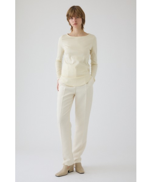 RIM.ARK(リムアーク)の「Soft touch comfy tops ソフトタッチコンフィトップス(Tシャツ/カットソー・レディース・ブラック/ダークブルー/ライトイエロー/杢グレー・FREE)」の6枚目の写真
