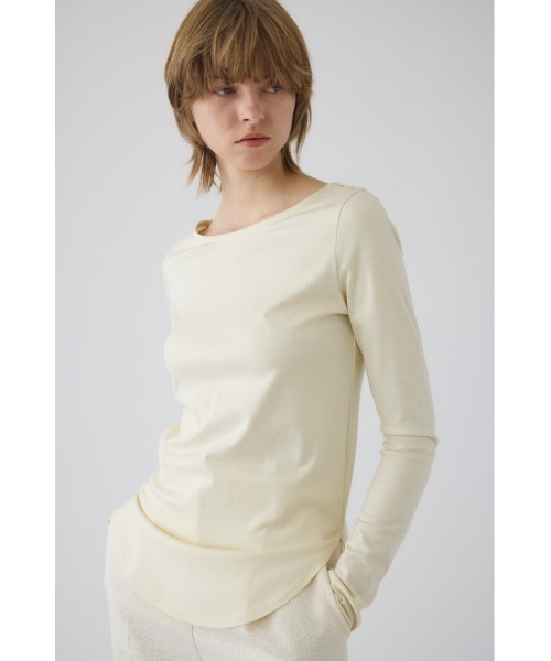 RIM.ARK(リムアーク)の「Soft touch comfy tops ソフトタッチコンフィトップス(Tシャツ/カットソー・レディース・ブラック/ダークブルー/ライトイエロー/杢グレー・FREE)」の9枚目の写真