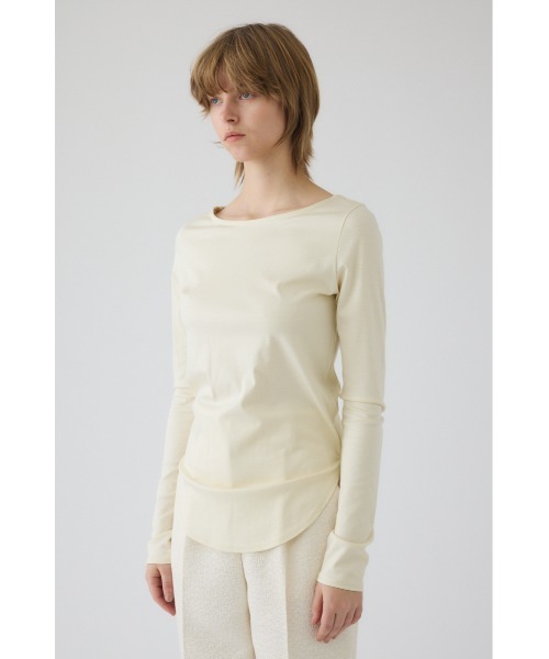 RIM.ARK(リムアーク)の「Soft touch comfy tops ソフトタッチコンフィトップス(Tシャツ/カットソー・レディース・ブラック/ダークブルー/ライトイエロー/杢グレー・FREE)」の13枚目の写真