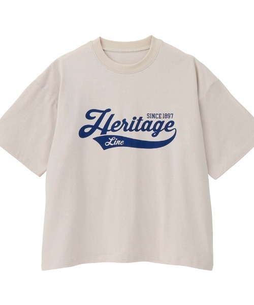 Belle Maison(ベルメゾン)の「抗菌防臭プリントビッグシルエット半袖Tシャツ(Tシャツ/カットソー・キッズ・ブルー系/ベージュ/ブルー系1・140/150/160/170)」の2枚目の写真