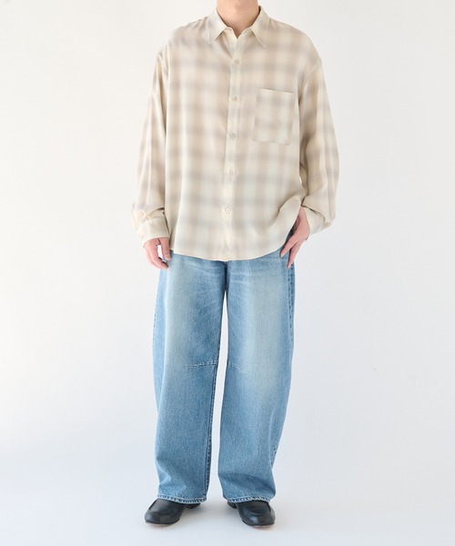 STUDIOUS(ステュディオス)の「【STUDIOUS】CupraAmunzen Shirts(シャツ/ブラウス・メンズ・ベージュ/ブラウン/ネイビー・2/1/3)」の5枚目の写真