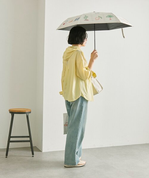 ear PAPILLONNER(イアパピヨネ)の「SUM1 STYLEパッチワーク晴雨兼用傘(折りたたみ傘・レディース・ホワイト/ブラック・FREE)」の15枚目の写真