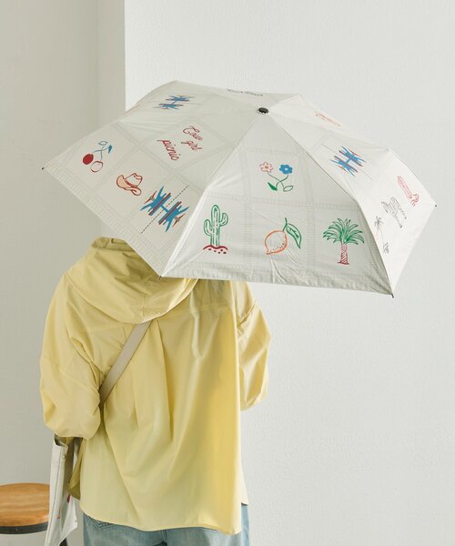 ear PAPILLONNER(イアパピヨネ)の「SUM1 STYLEパッチワーク晴雨兼用傘(折りたたみ傘・レディース・ホワイト/ブラック・FREE)」の18枚目の写真