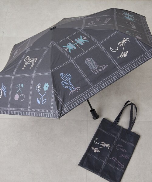ear PAPILLONNER(イアパピヨネ)の「SUM1 STYLEパッチワーク晴雨兼用傘(折りたたみ傘・レディース・ホワイト/ブラック・FREE)」の22枚目の写真