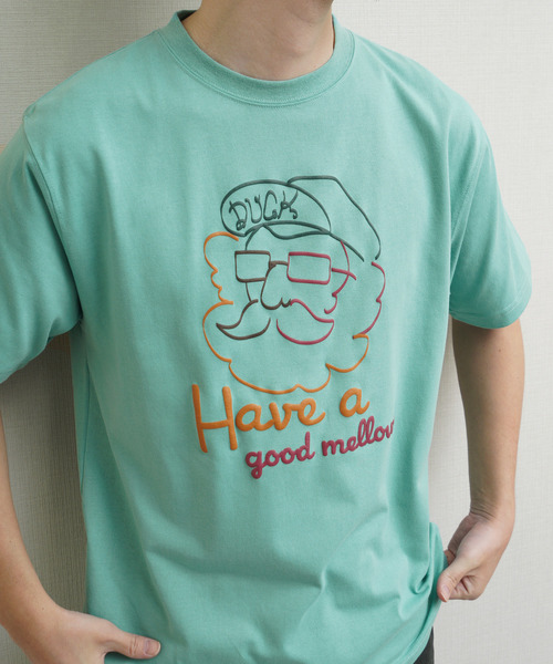 Duckster(ダックスター)の「DUCKSTER TC度詰め天竺 OJISANフェイスグラフィック 半袖Tシャツ(Tシャツ/カットソー・メンズ・ミント/ホワイト/ライトピンク・MEDIUM/LARGE/X-LARGE)」の2枚目の写真