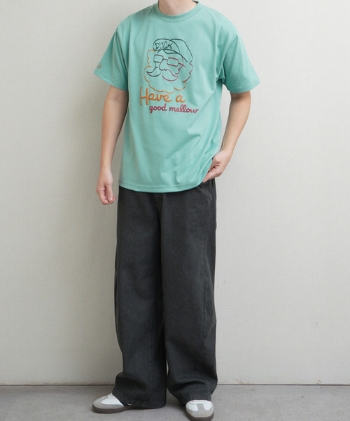 Duckster(ダックスター)の「DUCKSTER TC度詰め天竺 OJISANフェイスグラフィック 半袖Tシャツ(Tシャツ/カットソー・メンズ・ミント/ホワイト/ライトピンク・MEDIUM/LARGE/X-LARGE)」の16枚目の写真