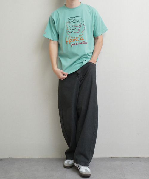Duckster(ダックスター)の「DUCKSTER TC度詰め天竺 OJISANフェイスグラフィック 半袖Tシャツ(Tシャツ/カットソー・メンズ・ミント/ホワイト/ライトピンク・MEDIUM/LARGE/X-LARGE)」の15枚目の写真