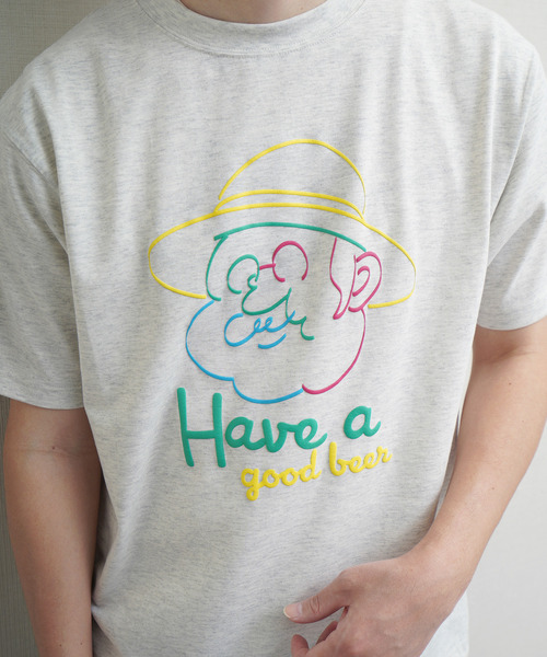 Duckster(ダックスター)の「DUCKSTER TC度詰め天竺 OJISANフェイスグラフィック 半袖Tシャツ(Tシャツ/カットソー・メンズ・ミント/ホワイト/ライトピンク・MEDIUM/LARGE/X-LARGE)」の7枚目の写真