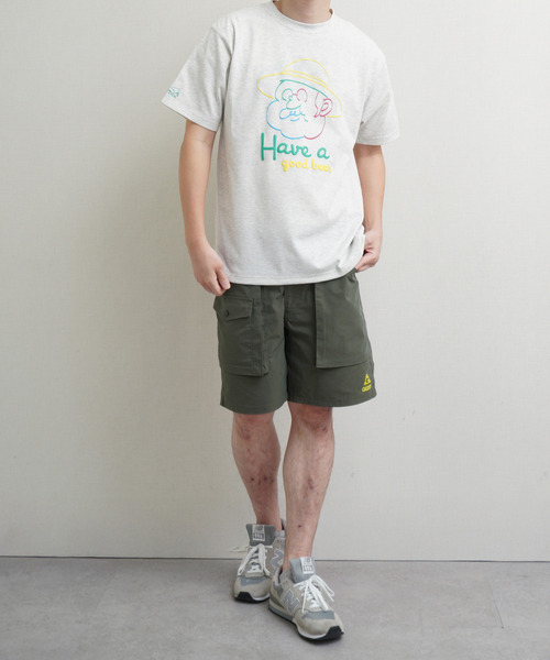 Duckster(ダックスター)の「DUCKSTER TC度詰め天竺 OJISANフェイスグラフィック 半袖Tシャツ(Tシャツ/カットソー・メンズ・ミント/ホワイト/ライトピンク・MEDIUM/LARGE/X-LARGE)」の4枚目の写真