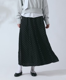 ドットサテンフレアスカート