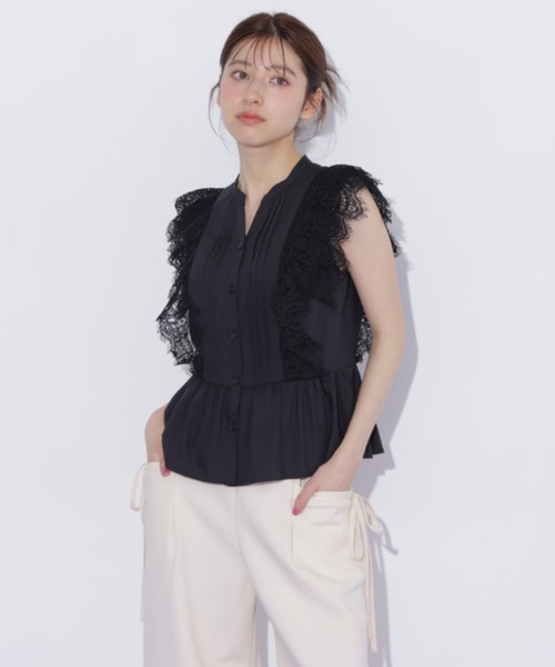 JILL by JILL STUART(ジルバイジルスチュアート)の「レースフリルペプラムブラウス(シャツ/ブラウス・レディース・ブルー/ブラック/ホワイト・FREE)」の16枚目の写真