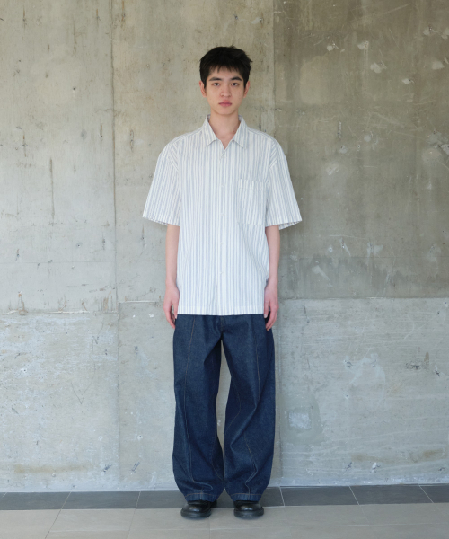 HORLISUN(ホーリーサン)の「Joshua Chambray Stripe Shirt Ecru(シャツ/ブラウス・メンズ・その他・LARGE/MEDIUM/SMALL)」の5枚目の写真