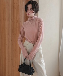 シアーベロアハイネックロングTシャツ