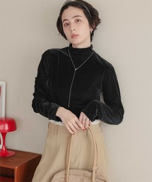シアーベロアハイネックロングTシャツ
