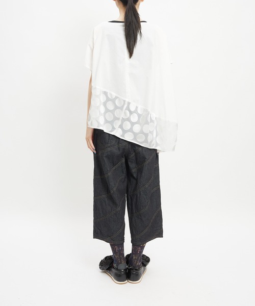 gomme(ゴム)の「フラワーコクーンブラウス(シャツ/ブラウス・レディース・ブラック/アイボリー・MEDIUM)」の9枚目の写真