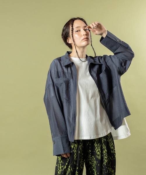 OSMOSIS（オズモーシス）の「シアージップブルゾン（ブルゾン・レディース・ネイビー/ブラック/グレイッシュベージュ・ONE SIZE）」の9枚目の写真