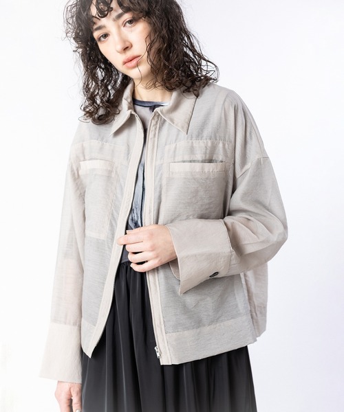 OSMOSIS（オズモーシス）の「シアージップブルゾン（ブルゾン・レディース・ネイビー/ブラック/グレイッシュベージュ・ONE SIZE）」の12枚目の写真