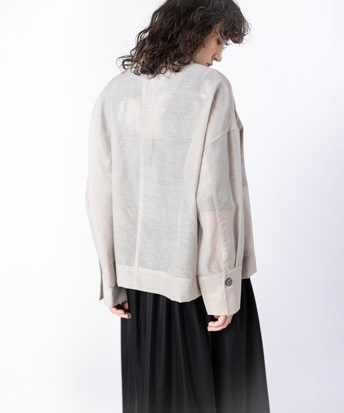 OSMOSIS（オズモーシス）の「シアージップブルゾン（ブルゾン・レディース・ネイビー/ブラック/グレイッシュベージュ・ONE SIZE）」の15枚目の写真