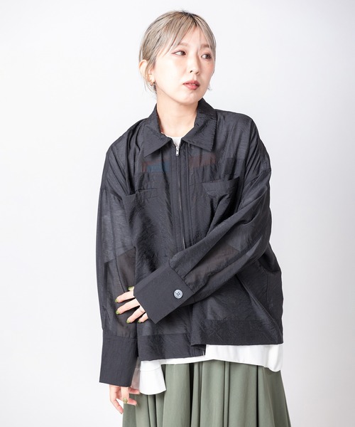 OSMOSIS（オズモーシス）の「シアージップブルゾン（ブルゾン・レディース・ネイビー/ブラック/グレイッシュベージュ・ONE SIZE）」の19枚目の写真