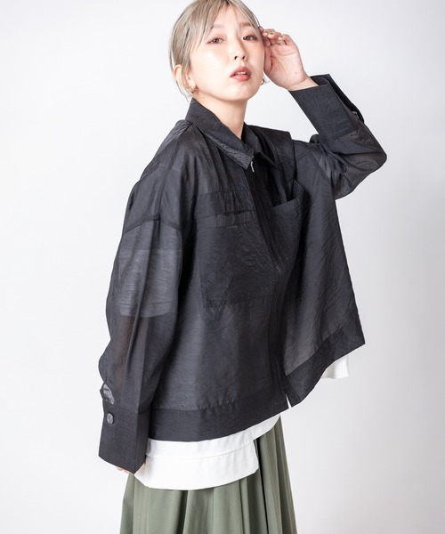 OSMOSIS（オズモーシス）の「シアージップブルゾン（ブルゾン・レディース・ネイビー/ブラック/グレイッシュベージュ・ONE SIZE）」の22枚目の写真