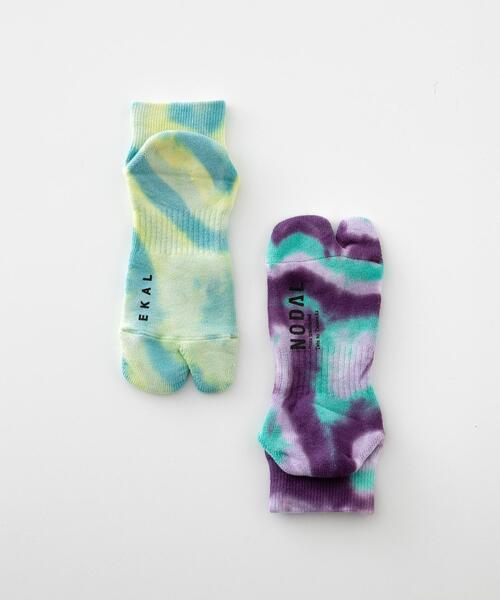 NODAL(ノーダル)の「『別注』NODAL×EKAL Tie Dye Socks(ソックス/靴下・メンズ・イエロー系その他/パープル系その他・ONE)」の3枚目の写真