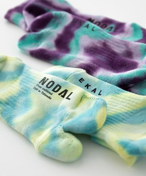 NODAL(ノーダル)の「『別注』NODAL×EKAL Tie Dye Socks(ソックス/靴下・メンズ・イエロー系その他/パープル系その他・ONE)」の4枚目の写真