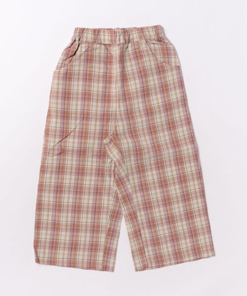 Ocean&Ground（オーシャン&グラウンド）の「チェックワイドパンツ（その他パンツ・キッズ・ベージュ/パープル・100/110/120/130/140）」の2枚目の写真