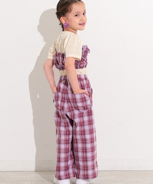 Ocean&Ground（オーシャン&グラウンド）の「チェックワイドパンツ（その他パンツ・キッズ・ベージュ/パープル・100/110/120/130/140）」の6枚目の写真