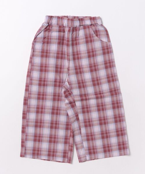 Ocean&Ground（オーシャン&グラウンド）の「チェックワイドパンツ（その他パンツ・キッズ・ベージュ/パープル・100/110/120/130/140）」の3枚目の写真
