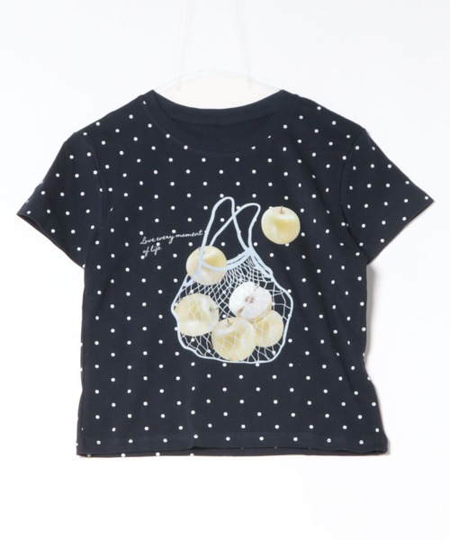 Sibra(シブラ)の「アップルプリントドット柄コンパクトTシャツ(Tシャツ/カットソー・レディース・ネイビー/イエロー/グリーン/ホワイト・M)」の16枚目の写真