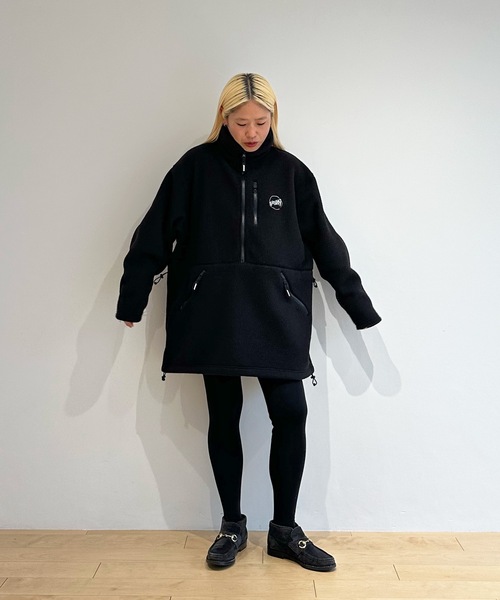 HOLIDAY（ホリデイ）の「CLASSIC FLEECE ANORAK DRESS クラシックフリースアノラックドレス（その他アウター・レディース・グレー/ブラック・ONE SIZE）」の3枚目の写真