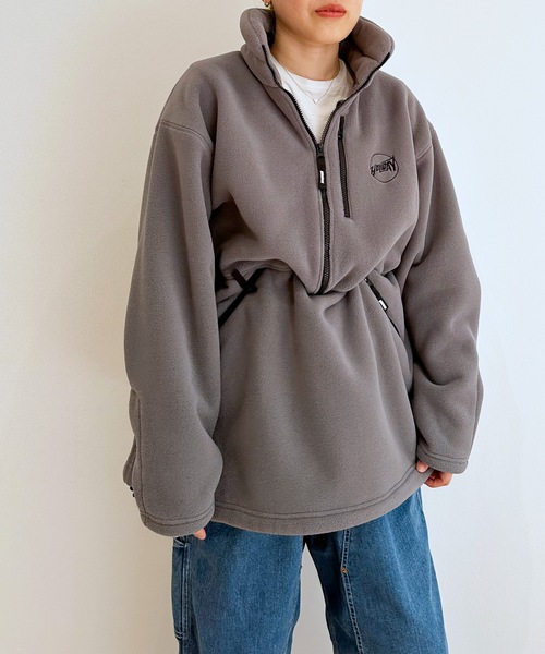 HOLIDAY（ホリデイ）の「CLASSIC FLEECE ANORAK DRESS クラシックフリースアノラックドレス（その他アウター・レディース・グレー/ブラック・ONE SIZE）」の8枚目の写真