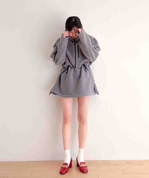 HOLIDAY（ホリデイ）の「CLASSIC FLEECE ANORAK DRESS クラシックフリースアノラックドレス（その他アウター・レディース・グレー/ブラック・ONE SIZE）」の10枚目の写真