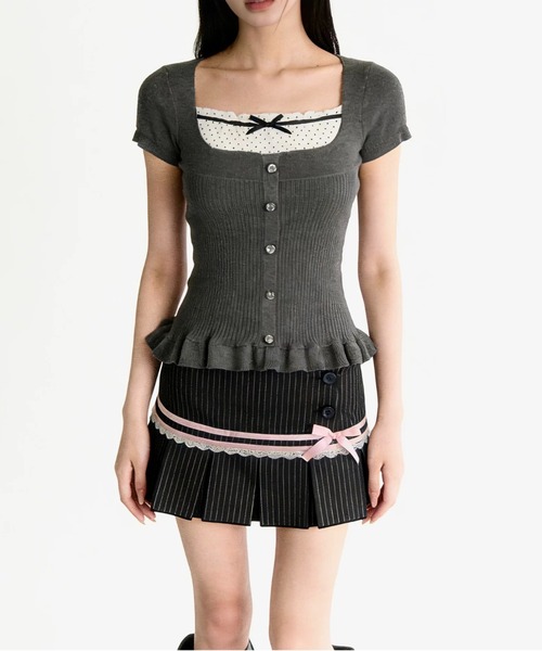 UP START（アップスタート）の「【LAMPOON】レイヤードトップス（その他トップス・レディース・グレー・SMALL/MEDIUM/LARGE）」の5枚目の写真