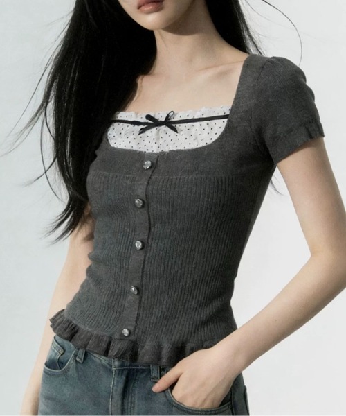 UP START（アップスタート）の「【LAMPOON】レイヤードトップス（その他トップス・レディース・グレー・SMALL/MEDIUM/LARGE）」の6枚目の写真