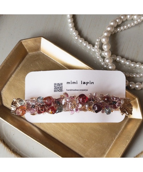 tone(トーン)の「【mimi lapin】ベリーとフラワーのバレッタ(MA)(バレッタ/ヘアクリップ・レディース・ピンク・FREE)」の1枚目の写真